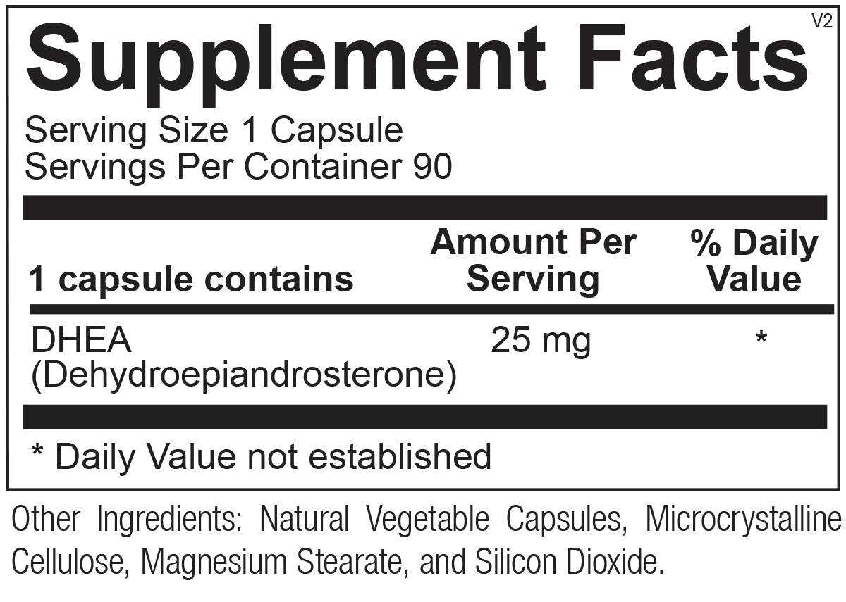 RetzlerRx® DHEA 25 mg – Hormonal Balance & Healthy Aging Vitamins & Supplements Adrenal Support Collection HormoneSynergy