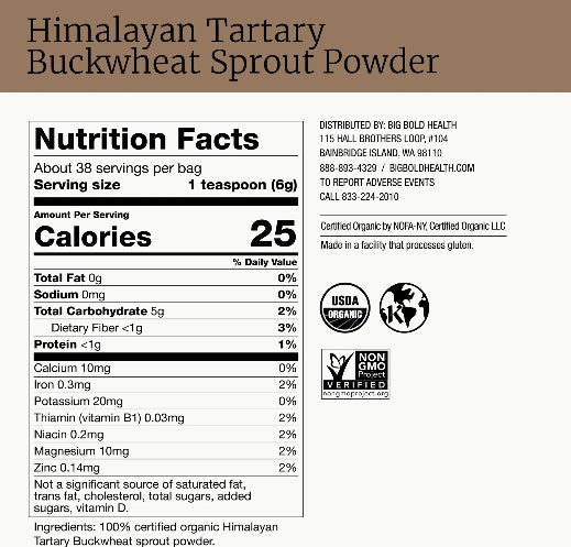 Himalayan Tartary Buckwheat Sprout Powder by Big Bold Health