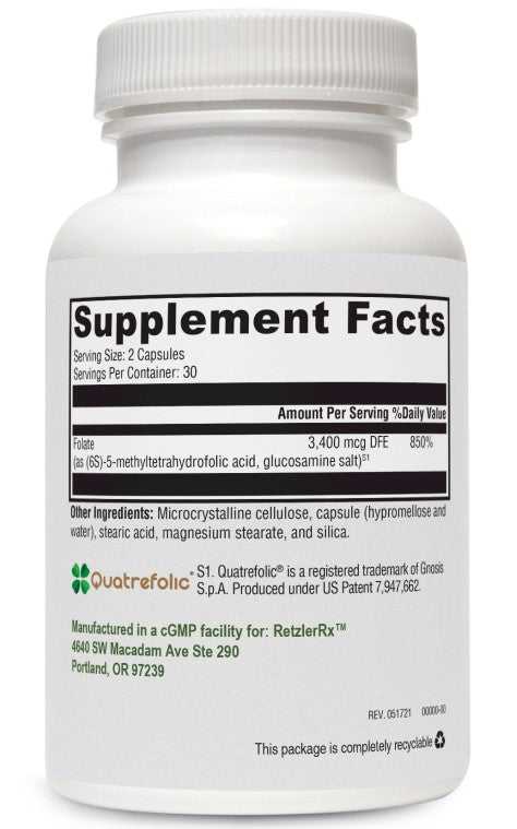 5-MTHF | Advanced Folate Supplement for Energy & Heart Health 5-MTHF / Methylation Dr. Retzler’s Line of Premier Supplements HormoneSynergy