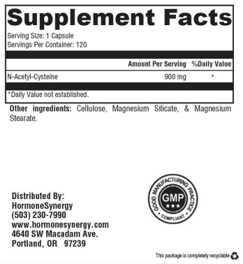N-Acetyl-L-Cysteine (NAC) 900 mg – Antioxidant & Detox Support by RetzlerRx® Antioxidants Dr. Retzler’s Line of Premier Supplements HormoneSynergy