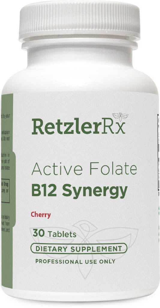 RetzlerRx Active Folate B12 Synergy quick dissolve tablets with 5-MTHF and methylcobalamin B12 for methylation and energy support