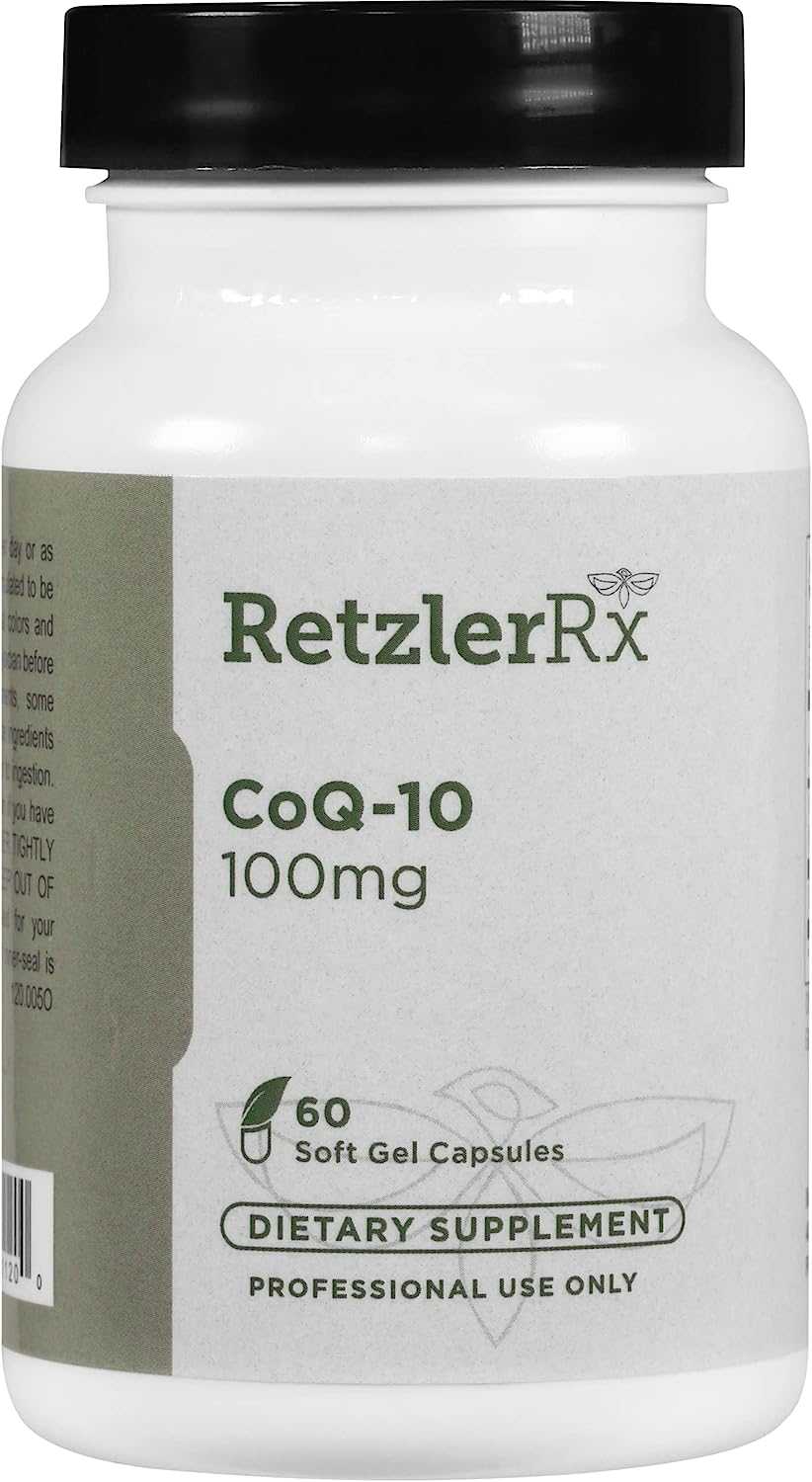 RetzlerRx CoQ10 100 mg supplement for cellular energy, heart health, and antioxidant support