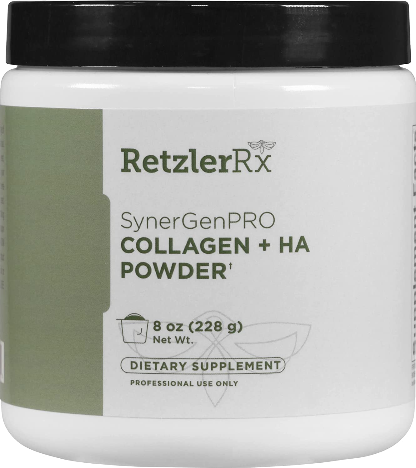 RetzlerRx SynergyGenPro Collagen plus HA bulk powder for joint mobility, tendon support, skin hydration, and muscle support