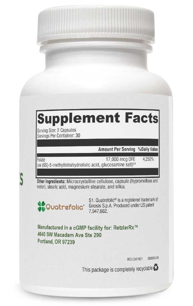 5-MTHF Extra Strength | Advanced Folate Supplement for Energy & Heart Health | Premium RetzlerRx Supplement 5-MTHF / Methylation Dr. Retzler’s Line of Premier Supplements HormoneSynergy