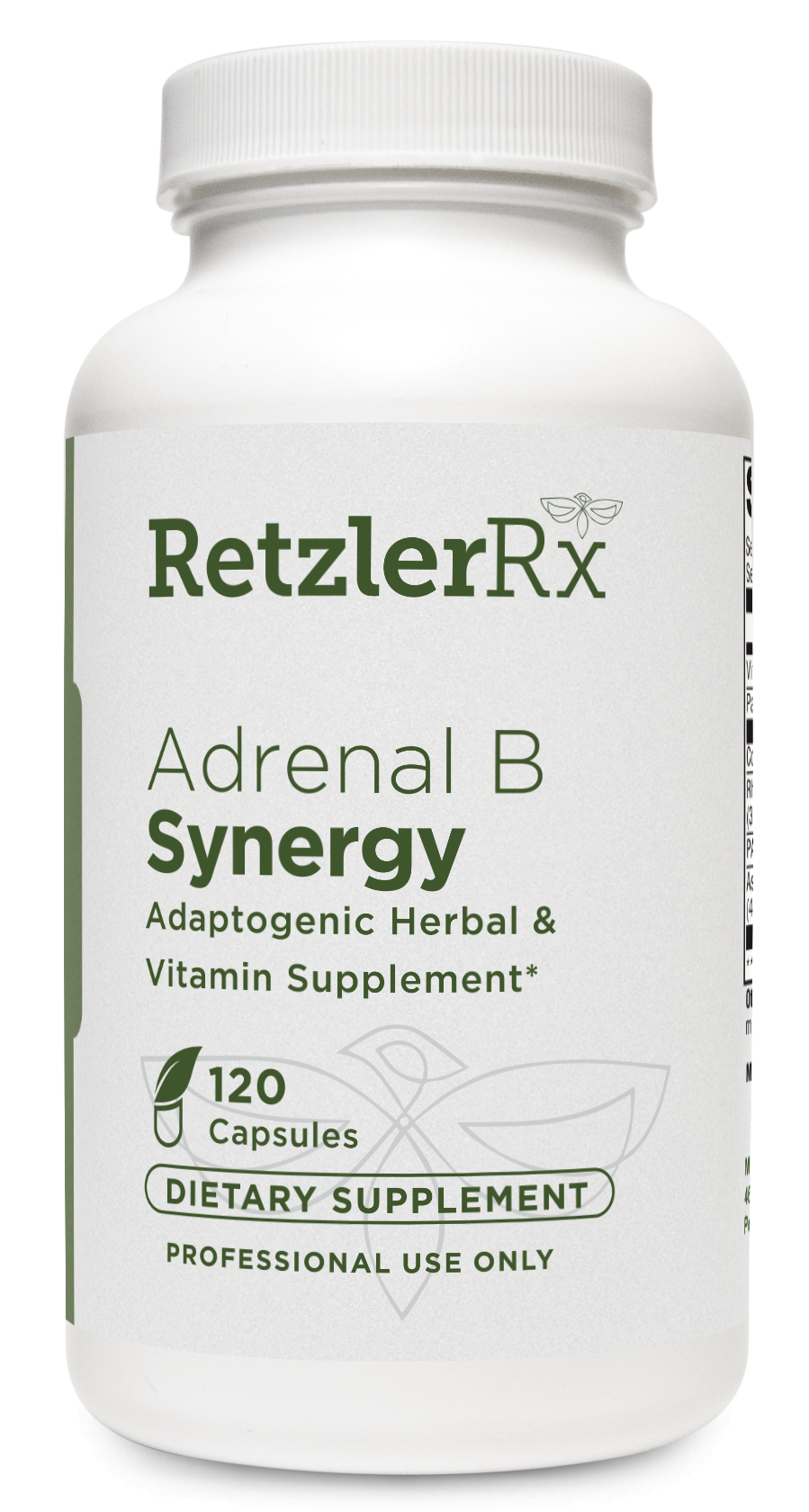 RetzlerRx Adrenal B Synergy with ashwagandha, rhodiola, and B vitamins for adrenal balance, stress resilience, and energy support