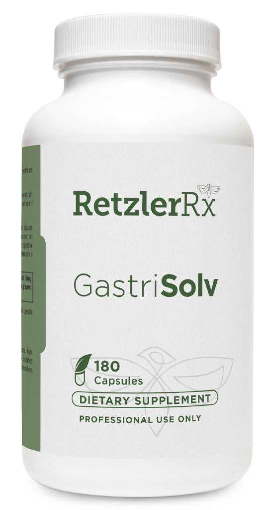 RetzlerRx Gastrisolv digestive support supplement for stomach acid balance protein digestion and nutrient absorption