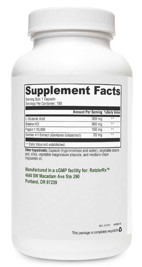 RetzlerRx® Gastrisolv – Digestive Health & Stomach Acid Support Dr. Retzler’s Line of Premier Supplements HormoneSynergy