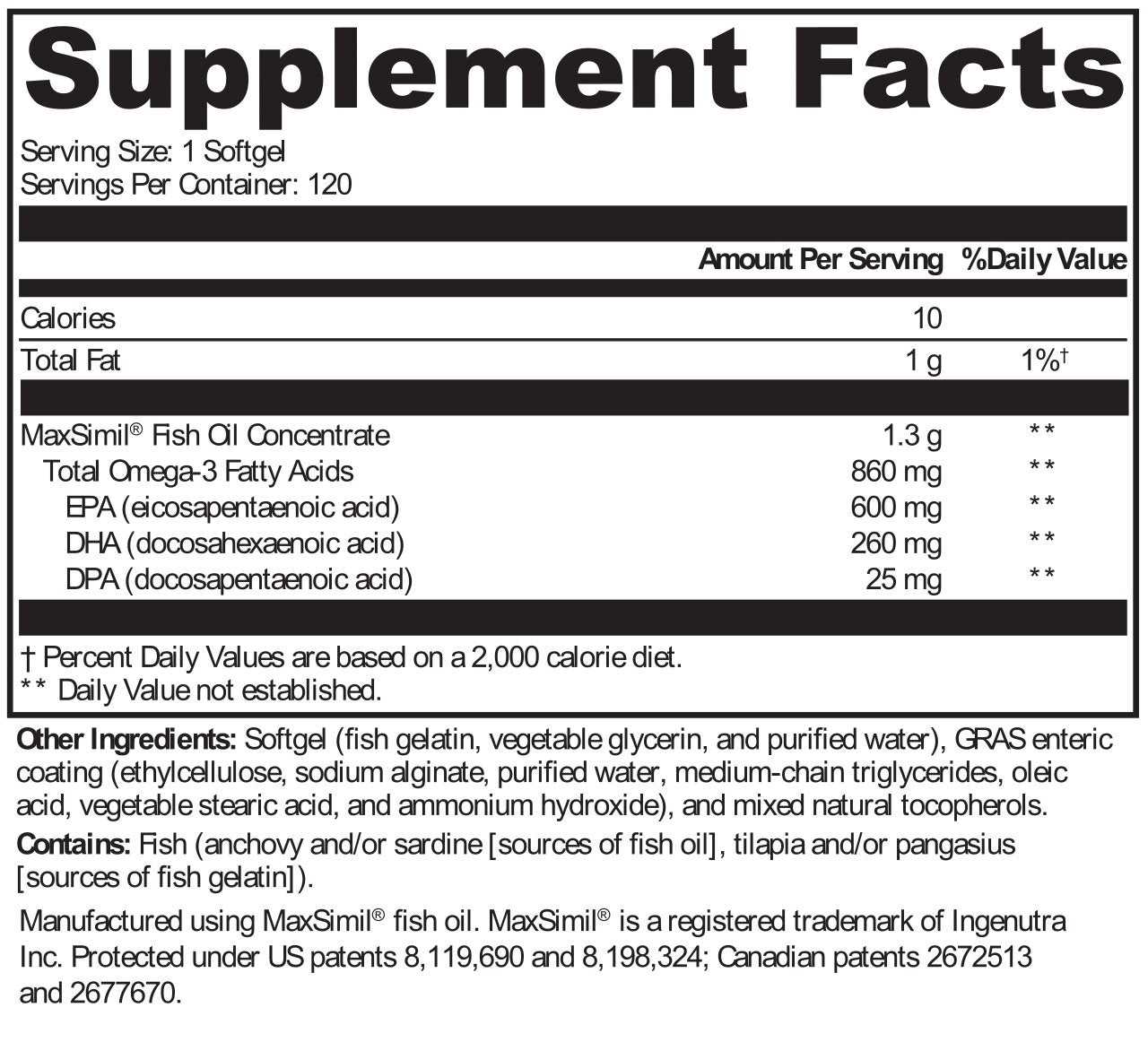 RetzlerRx® Pure Omega 1300 EC – MaxSimil® High-Absorption Fish Oil 120 ct. Cardiometabolic & Heart Health Collection HormoneSynergy