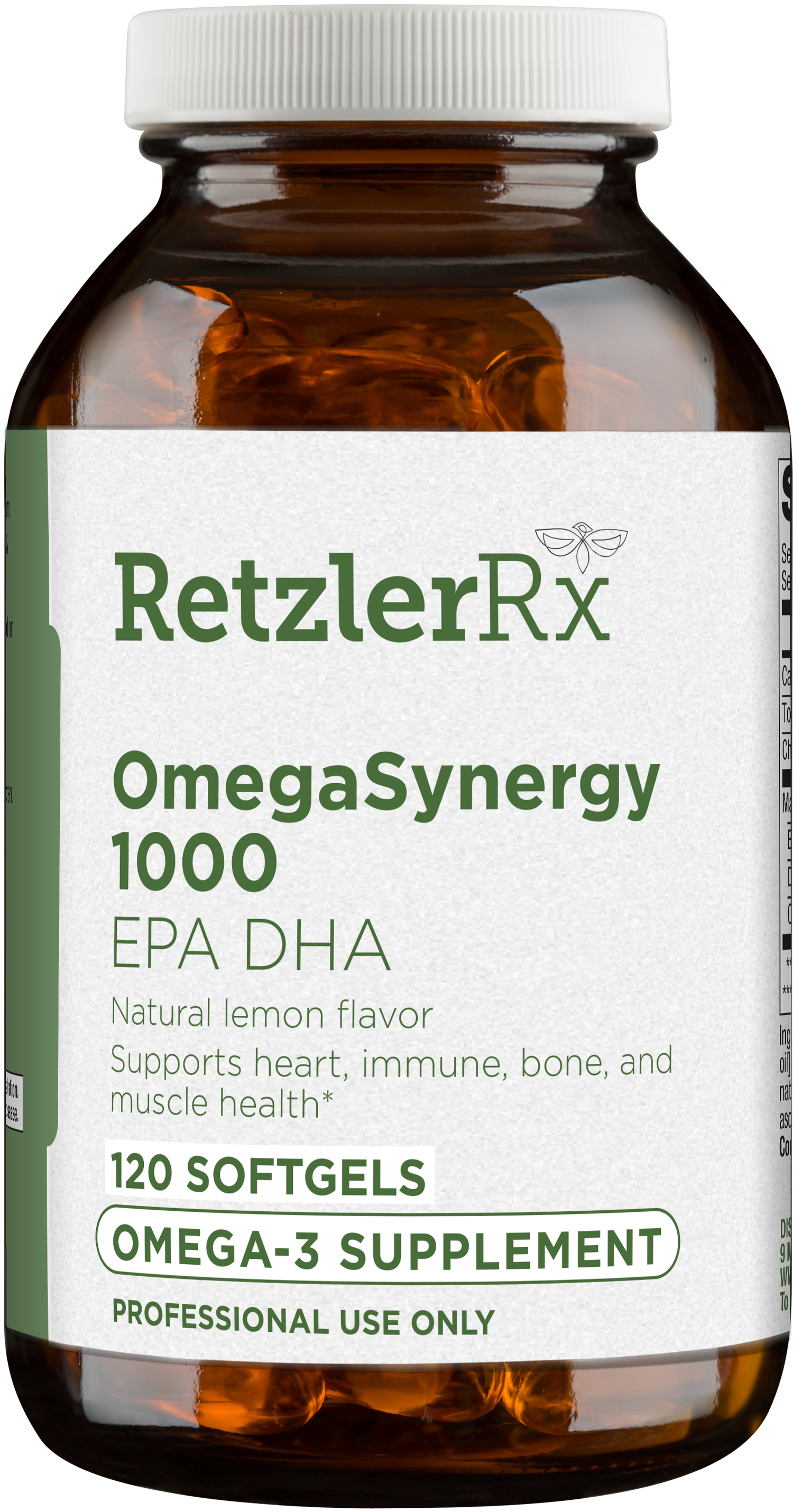 RetzlerRx OmegaSynergy EPA-DHA 1000 triglyceride fish oil softgels for cardiovascular, brain, and joint support