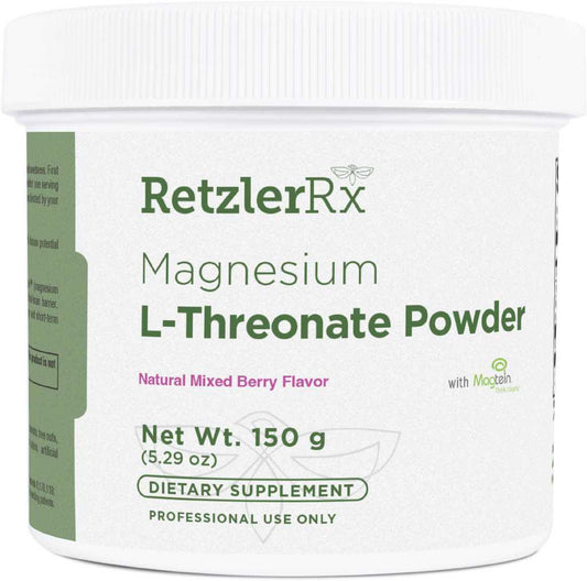 RetzlerRx® Magnesium L-Threonate Powder Berry with Magtein® for cognitive support, memory, relaxation, and healthy sleep support