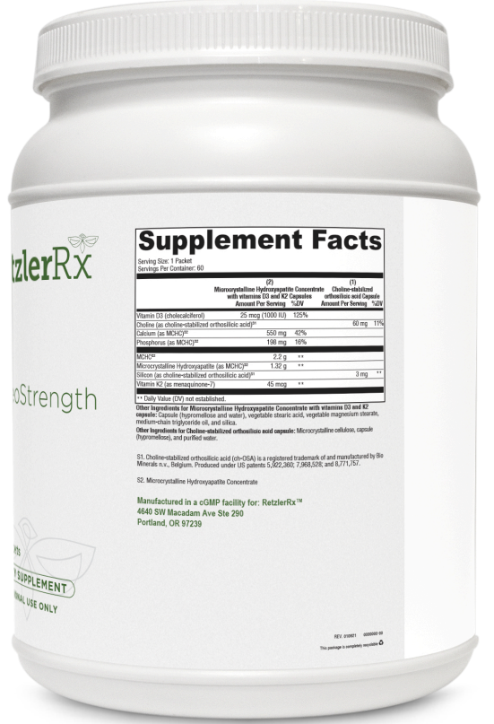 RetzlerRx® OsteoStrength MK-7® – Comprehensive Bone Health Formula Dr. Retzler’s Line of Premier Supplements HormoneSynergy