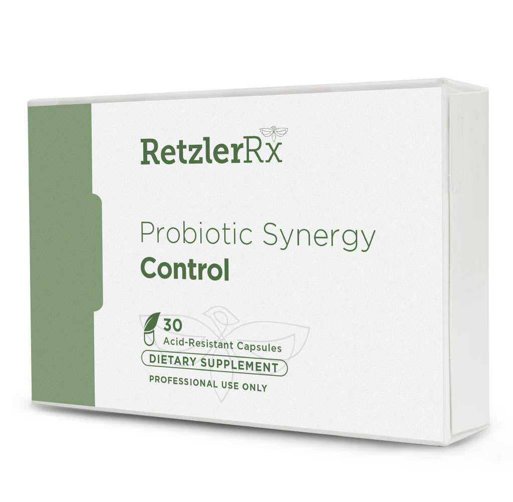 RetzlerRx Probiotic Synergy Control with HOWARU B420 for gut health, microbiome balance, and weight support