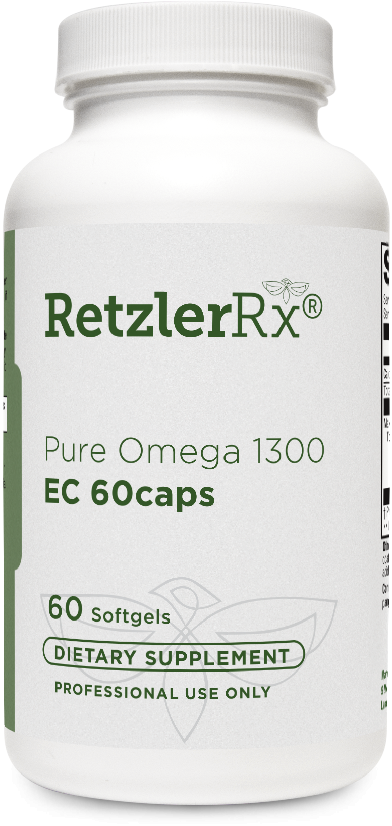 RetzlerRx Pure Omega 1300 EC omega-3 fish oil softgels for heart brain and joint support
