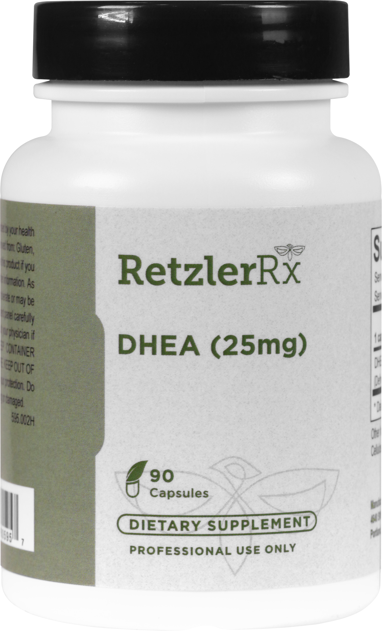 RetzlerRx DHEA 25 mg supplement for hormonal balance, adrenal support, energy, and healthy aging