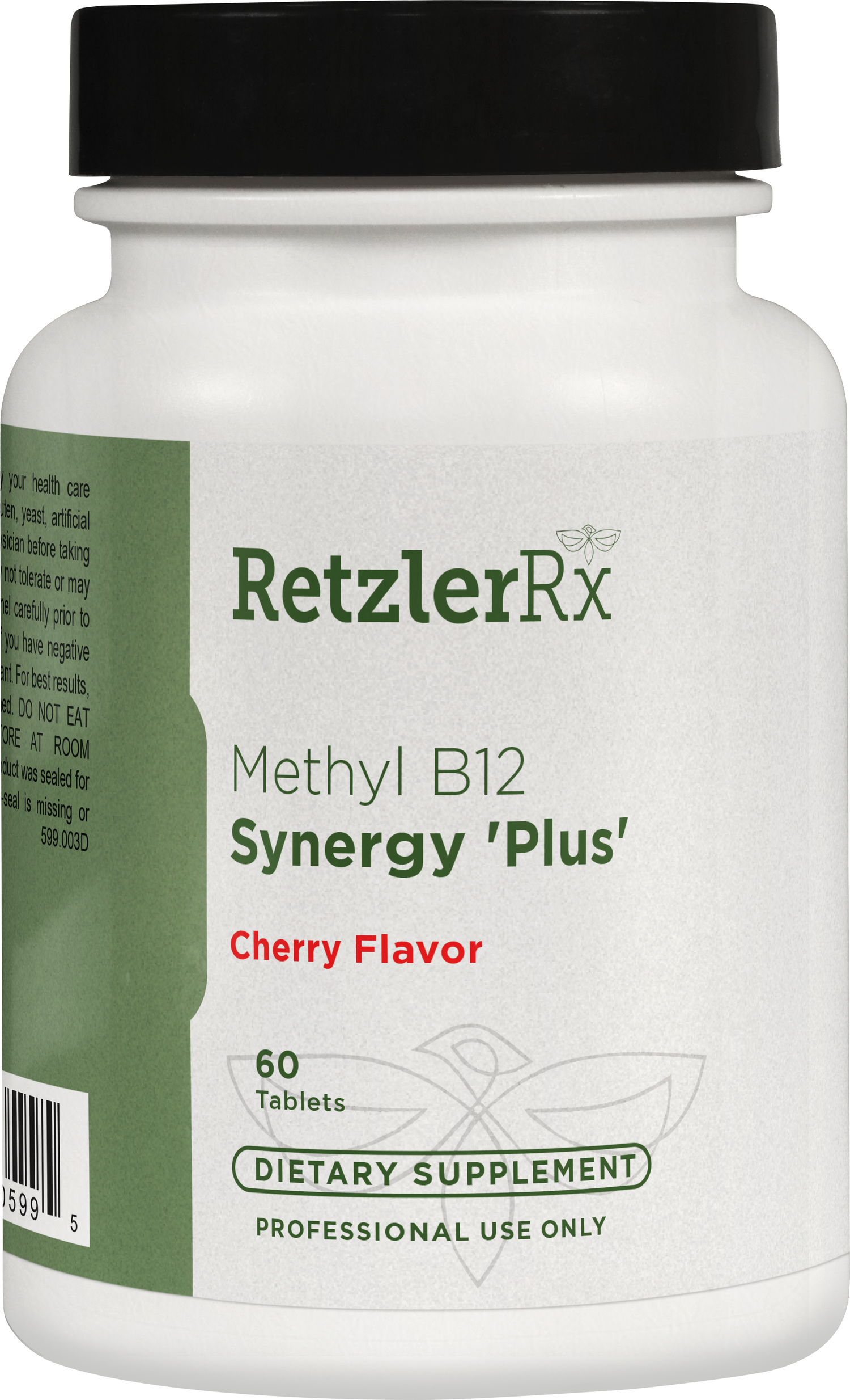 RetzlerRx Methyl B-12 Synergy Plus with methylcobalamin and Quatrefolic for energy, methylation, focus, and cardiovascular support