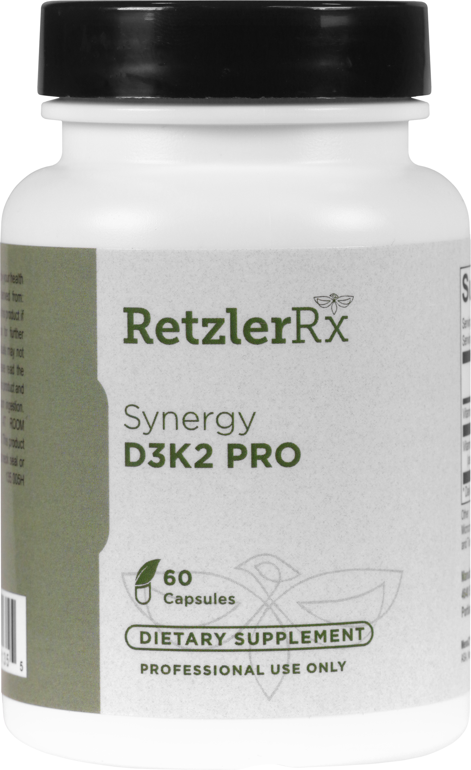 RetzlerRx Synergy D3K2 PRO with vitamin D3 and K2 MK-7 for bone density, calcium metabolism, heart, and immune support