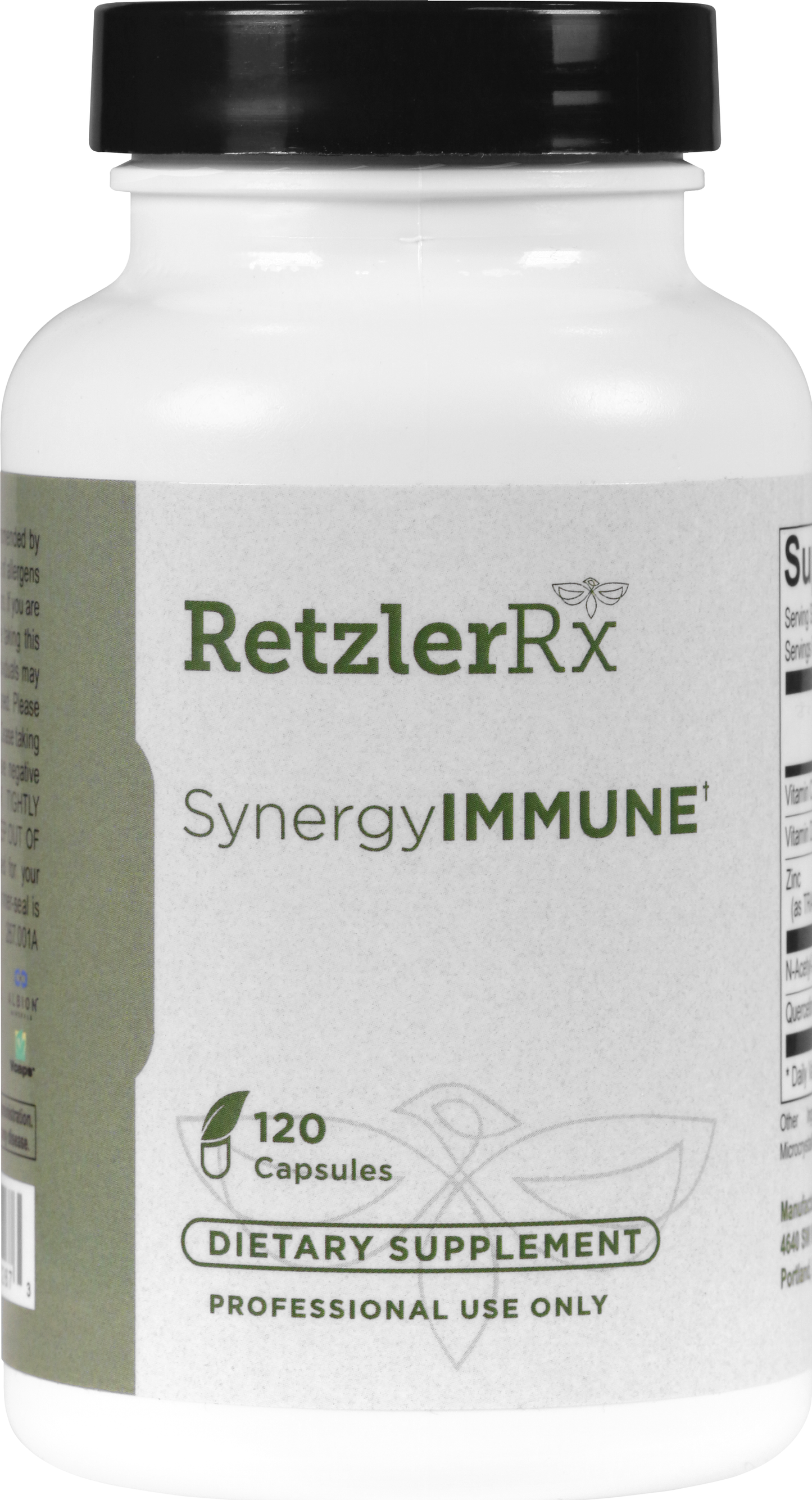 RetzlerRx Synergy Immune with vitamin C, D3, zinc, NAC, and quercetin for immune and antioxidant support