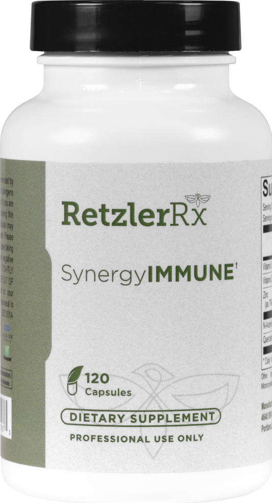 RetzlerRx Synergy Immune with vitamin C, D3, zinc, NAC, and quercetin for immune and antioxidant support