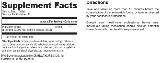 RetzlerRx® Hist Arrest – Diamine Oxidase (DAO) for Histamine Balance Histamine Block Dr. Retzler’s Line of Premier Supplements HormoneSynergy