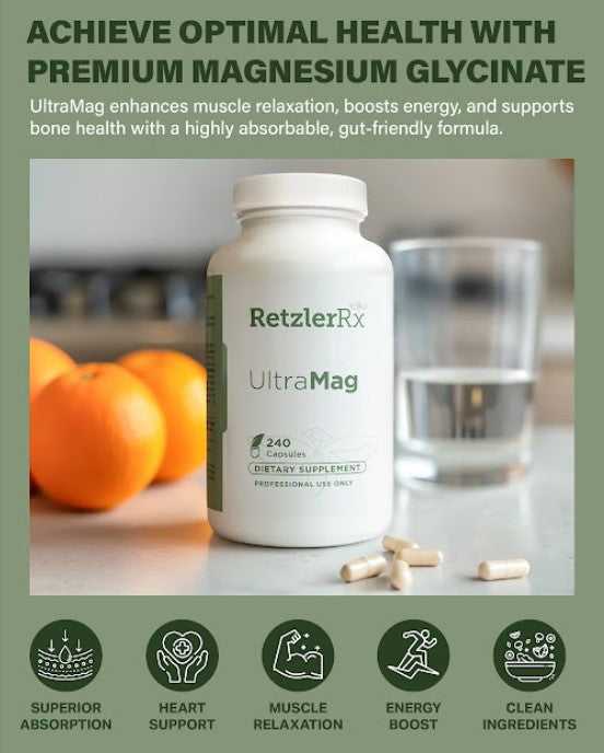 UltraMag – Albion® TRAACS® Magnesium Lysinate Glycinate by RetzlerRx® Minerals Dr. Retzler’s Line of Premier Supplements HormoneSynergy