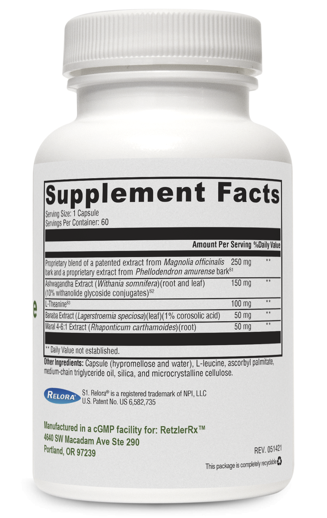 RetzlerRx® Stress Resolve – Natural Stress & Mood Balance Formula Dr. Retzler’s Line of Premier Supplements HormoneSynergy
