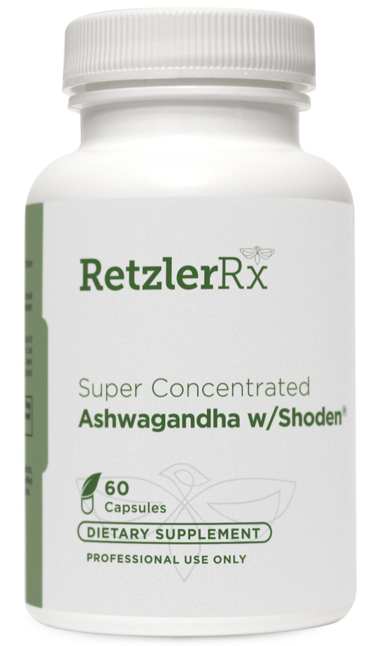 RetzlerRx Ashwagandha with Shoden adaptogen supplement for stress, sleep, energy, and mental clarity support
