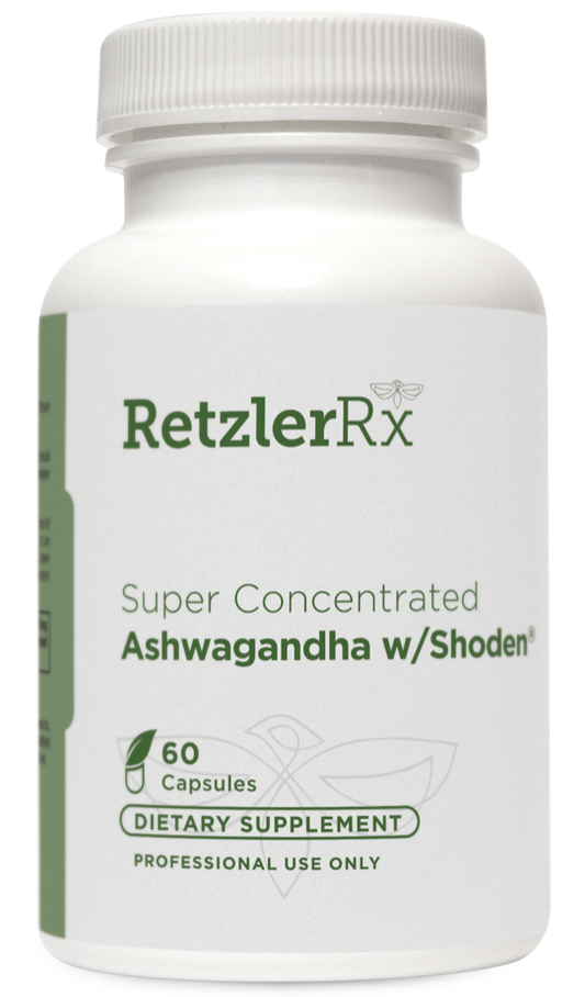 RetzlerRx Ashwagandha with Shoden adaptogen supplement for stress, sleep, energy, and mental clarity support
