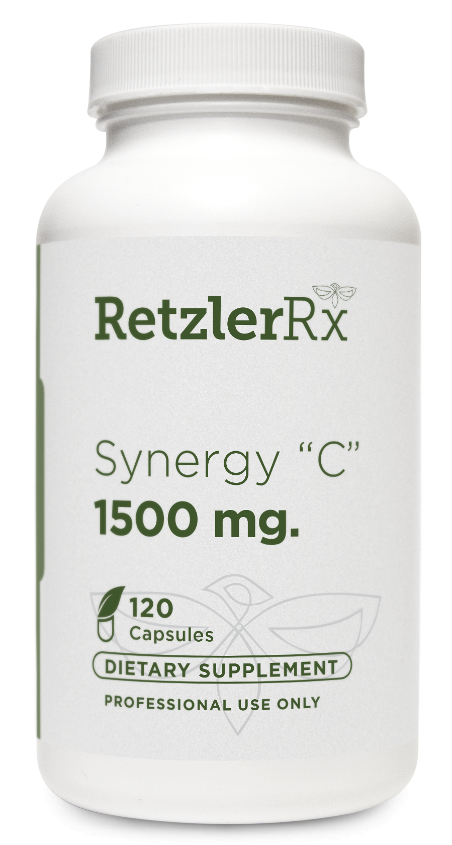 RetzlerRx Synergy C 1500 mg with BioPerine vitamin C for immune support, collagen production, and antioxidant protection