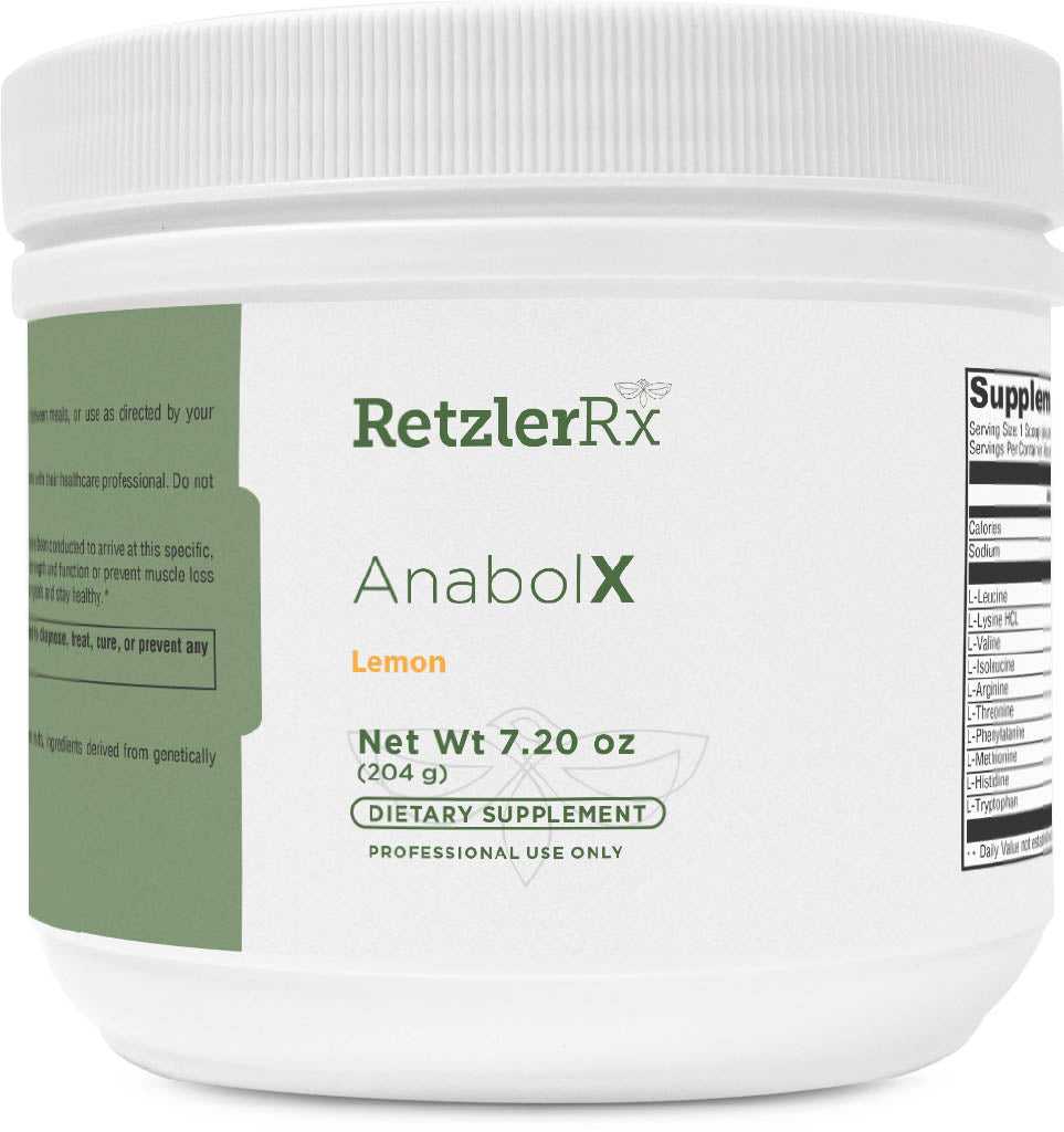 RetzlerRx AnabolX Amino Acid Complex EAA and BCAA powder for muscle protein synthesis, recovery, and performance support