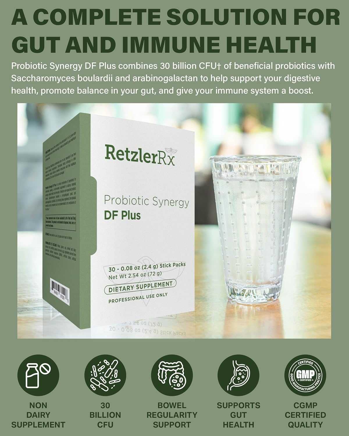 RetzlerRx® Probiotic Synergy DF Plus – On-the-Go Digestive & Immune Support Dr. Retzler’s Line of Premier Supplements HormoneSynergy