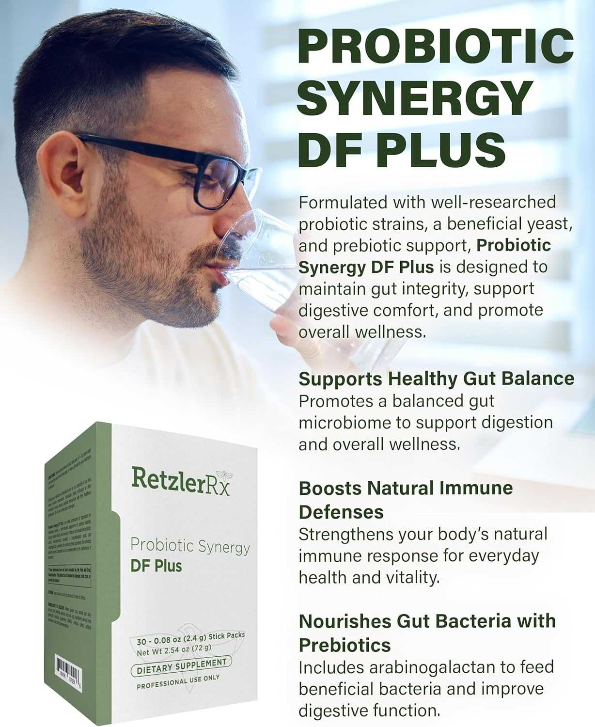 RetzlerRx® Probiotic Synergy DF Plus – On-the-Go Digestive & Immune Support Dr. Retzler’s Line of Premier Supplements HormoneSynergy
