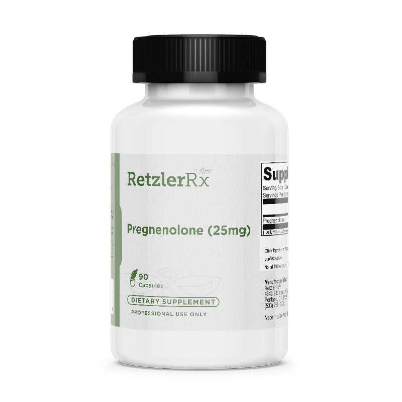 RetzlerRx® Pregnenolone 25 mg – Micronized for Hormonal & Cognitive Support Hormone support Adrenal Support Collection HormoneSynergy